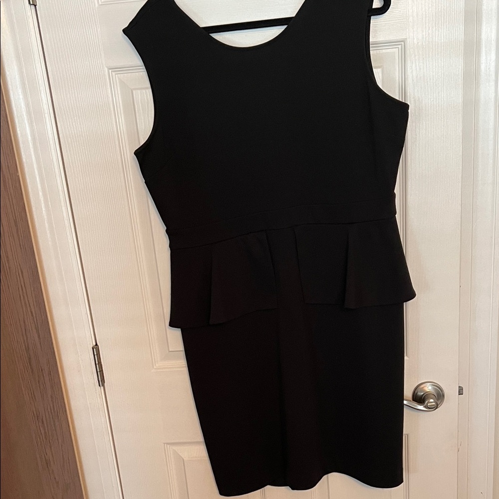 The Limited Black Sleeveless Peplum Midi Dress